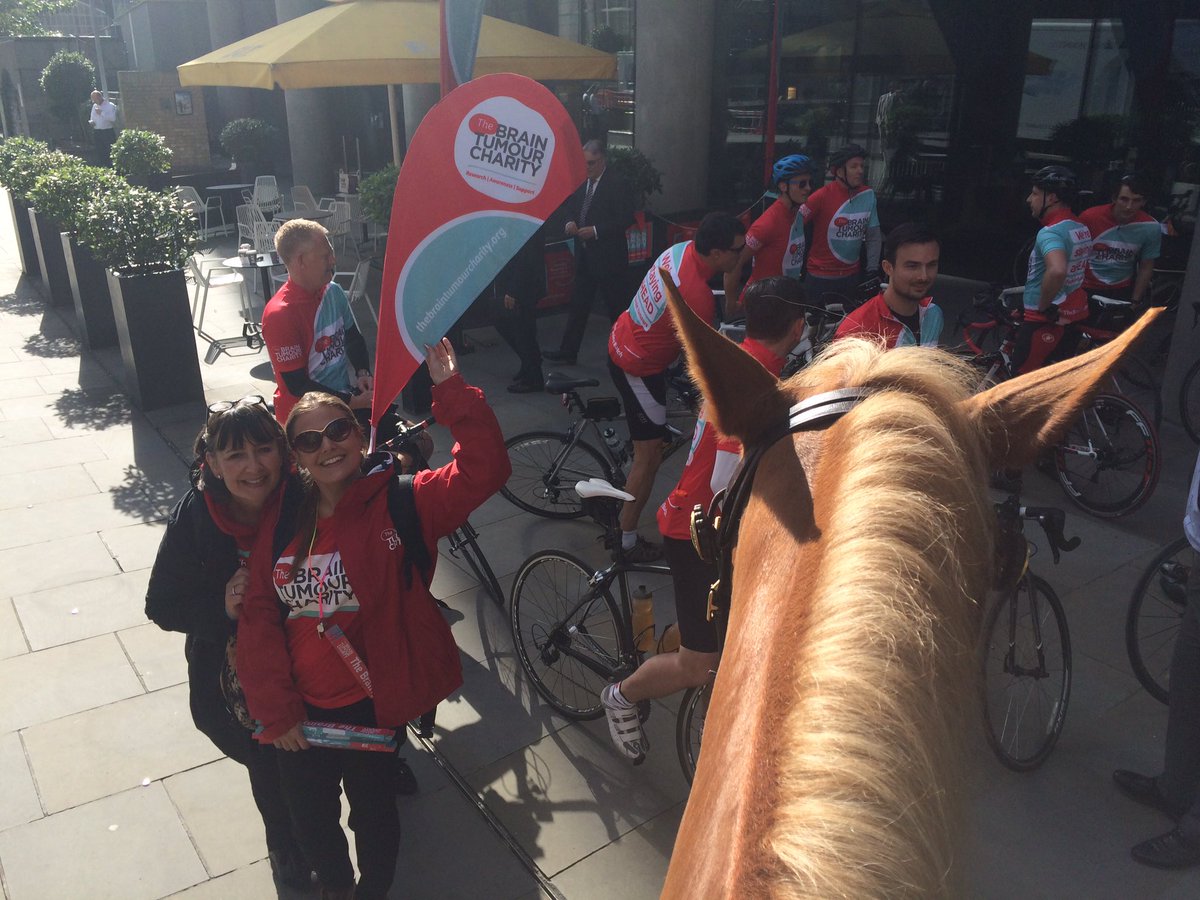 CityHorses's tweet photo. #PHRoxy wishes @LocktonUK luck on their London to Brighton bike ride today in support of @BrainTumourOrg https://t.co/dDQbUypWLY