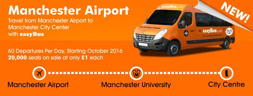 easyBusMCR's tweet image. Not long now until the new easyBus service starts in #Manchester The Cheapest way to get to/from the airport! @manairport