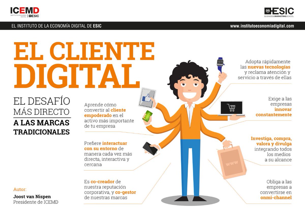 Imaginecoms's tweet photo. 7 cualidades del #clientedigital. Demanda de mejor #calidad de servicio by @icemd y @ESICMadrid https://t.co/KZOYAfbMCD