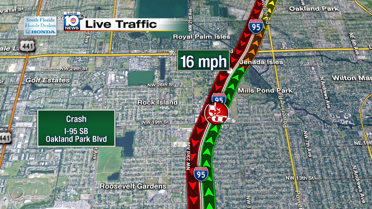 Crash on I-95 SB after Oakland Park Blvd #traffic https://t.co/IKoU9PBJdN