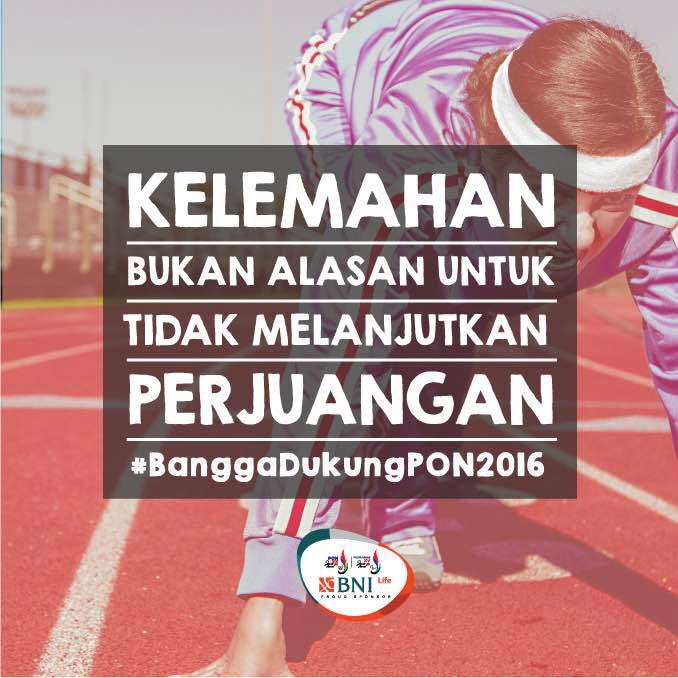 jojosuherman's tweet photo. Selama jalanin hidup sepenuhnya, gak ada alasan buat nyerah. Yuk #BanggaDukungPON2016! Maju #TimJaTim https://t.co/D0C4HkDuLI