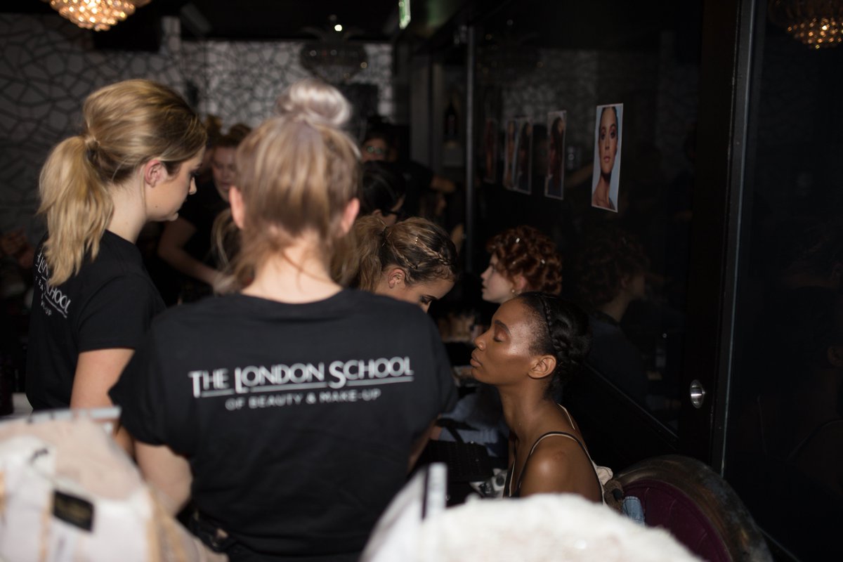 NinaNaustdal's tweet photo. Thank you to the incredible @LSBMLondon team for all their hardwork attending to the models at my LFW Show!! <3 #lsbm #makeup #beautyschool https://t.co/mxpJoTYWAS