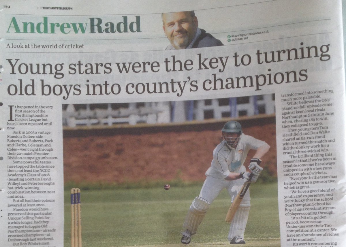 oldmanradd's tweet photo. My take in today's @NTelegraph on @ONsCC title success in this season's NCL Premier Division https://t.co/b7vhM39C6E
