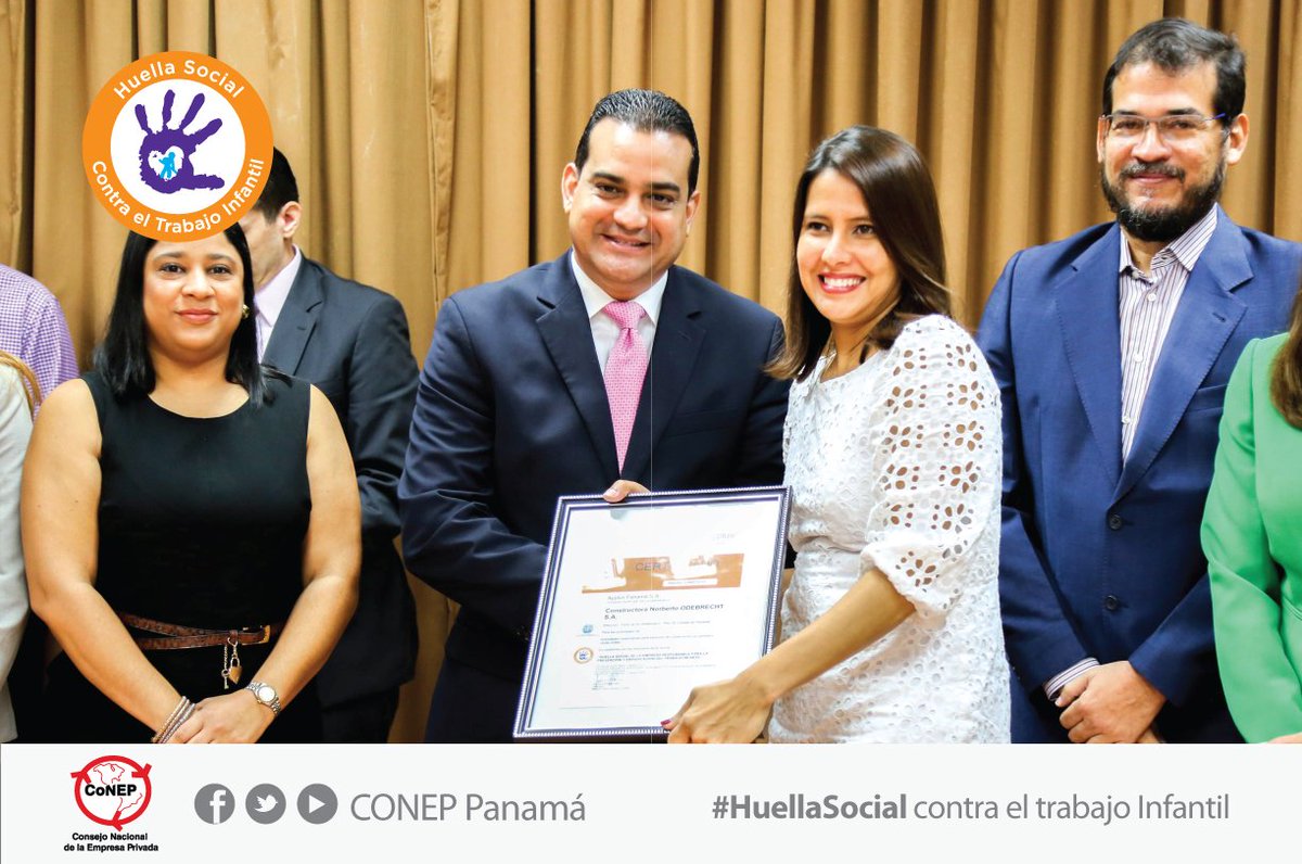 <a href="/PanamaOdebrecht/">Odebrecht Panama</a> recibe certificación #HuellaSocial por sus buenas prácticas para prevenir #TrabajoInfantil. #PanamáSinTrabajoInfantil2020