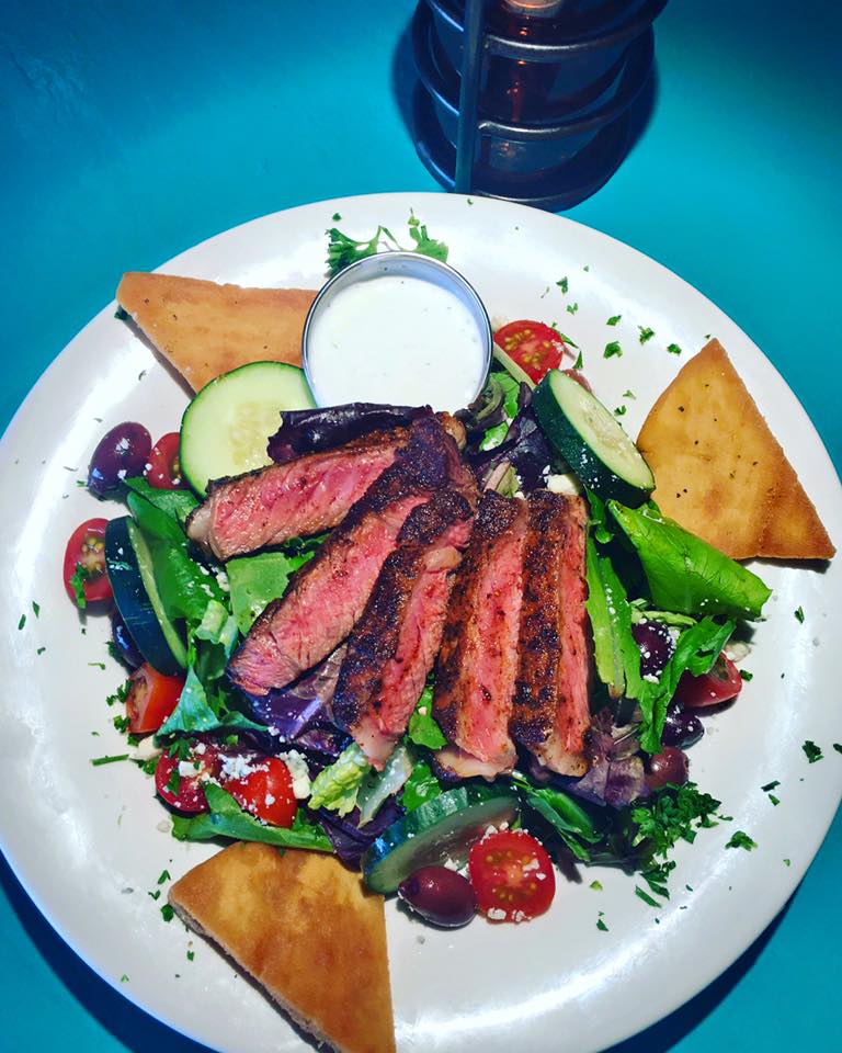 CajunsLR's tweet image. It is Thursday! It is a good day to have a Black &amp;amp; Blue Steak Salad at Cajun's Wharf!
Enjoy your lunch with a view!  #deliciousoptions