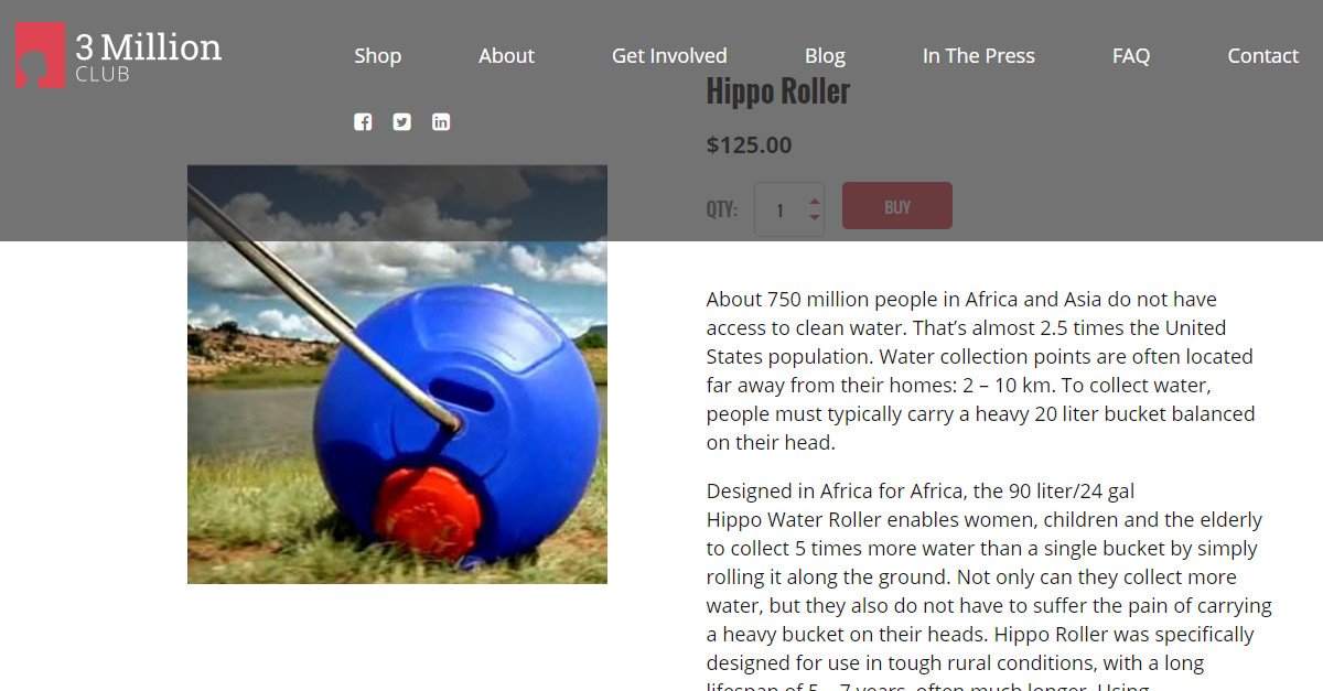 hipporoller's tweet photo. @3MillionClub now offers #HippoRoller ensuring your donation goes toward products directly benefiting those in need https://t.co/Gg1QwAwp10 https://t.co/tMKgL8bzZQ