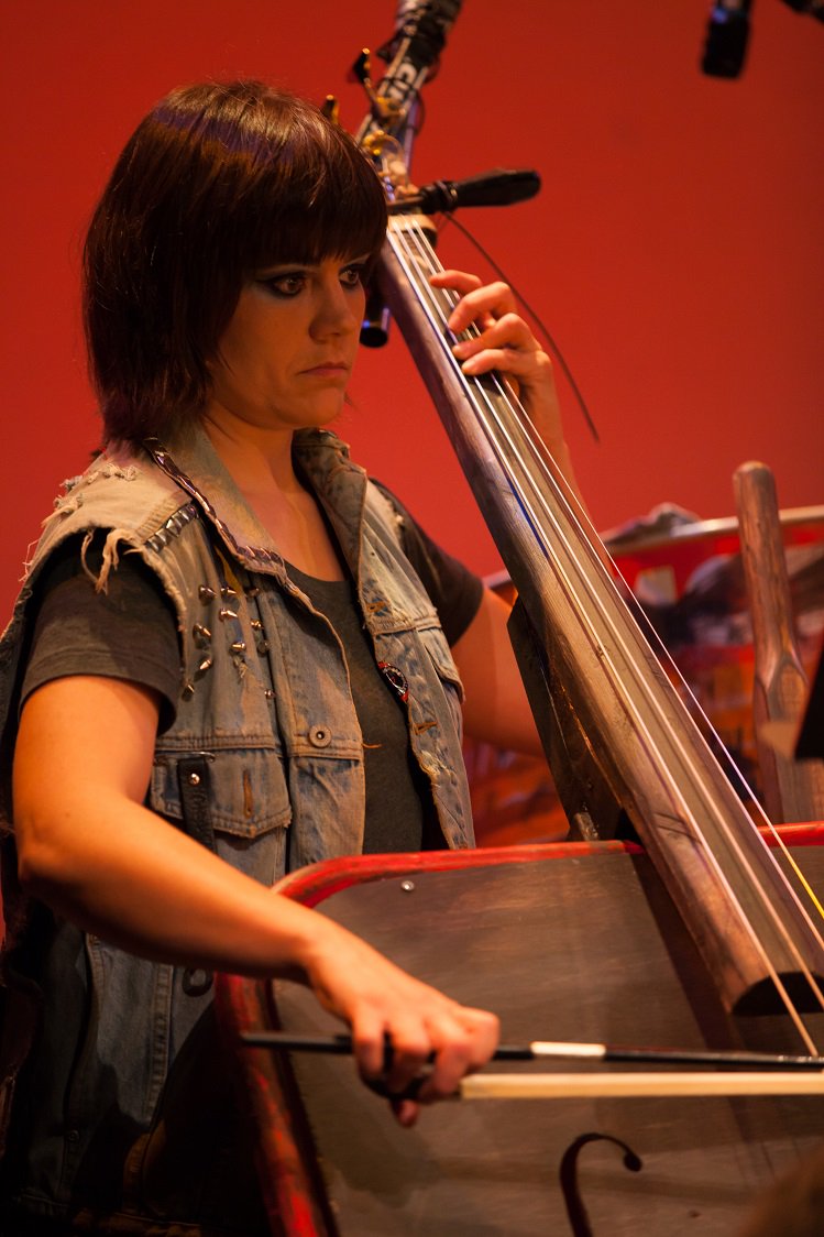 Maren playing The Barrow Bass made from an old wheel barrow in #TheMusicOfJunk