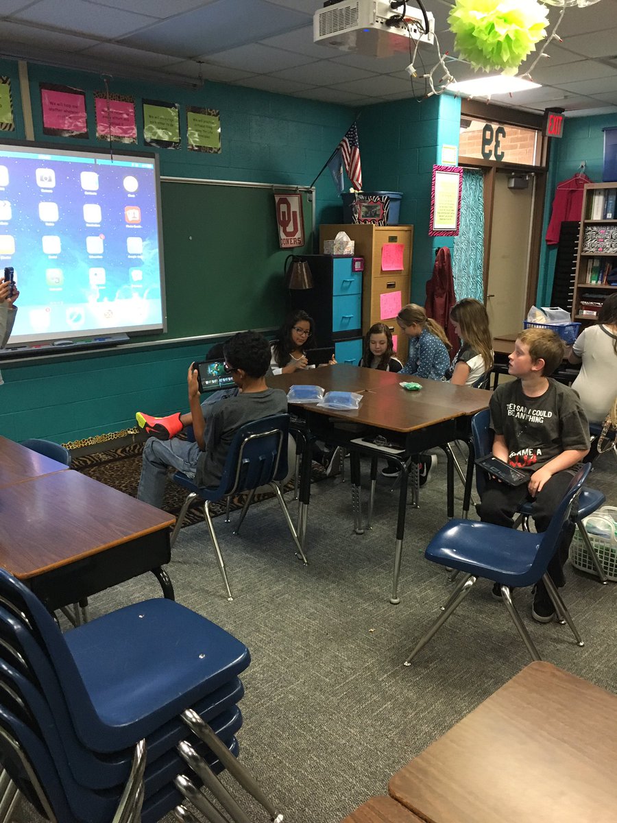 Mr_Wilmarth's tweet photo. @JennloweryOU 6th grade #TechClub students using #iMovie for daily video announcements! 🎬 #MooreSchools #MooreTECH https://t.co/eoMrUat0sY
