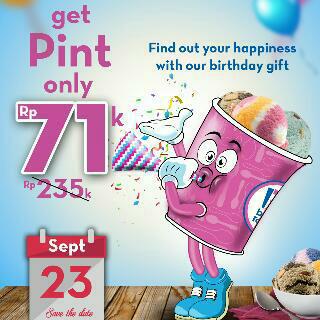 MSyaipulBahri's tweet photo. Selamat ulang tahun baskin ke 71 , semoga semakin maju, dan dapatkan promo menarik di baskin robbins ayo bsk merapat https://t.co/gjeKQGvmWY