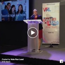 VoteRunLead's tweet photo. Get Inspired: VRL Alum @Ms_Amaru slayed as closing speaker at #Dare2Lead 2016, watch it here: https://t.co/rOrlUcriM1 #VRLnation https://t.co/sdYX1suike
