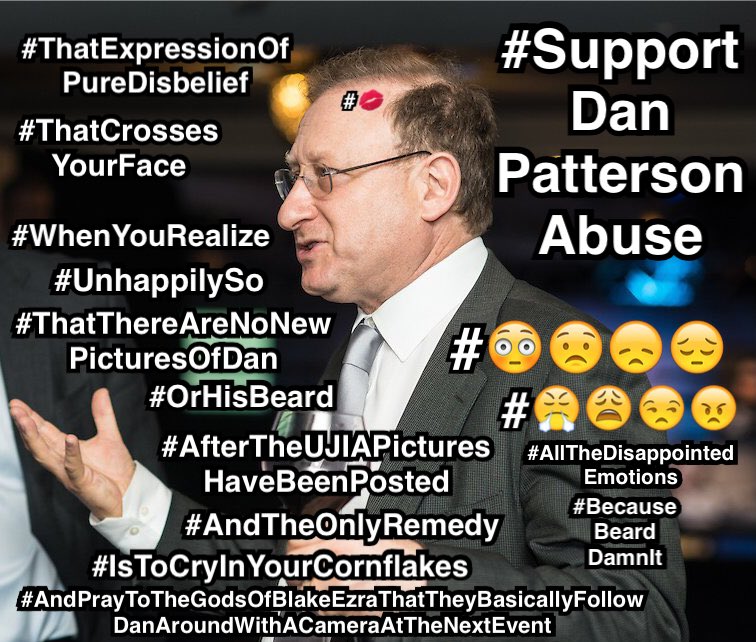 celestialcure's tweet photo. A very persnickety #SupportDanPattersonAbuse today. Thanks for nothing, Blake Ezra! 😩😩😩 #WeRequireNewPicturesOfDan #EveryDay #BecauseBEARD https://t.co/T2VLHXgKxI
