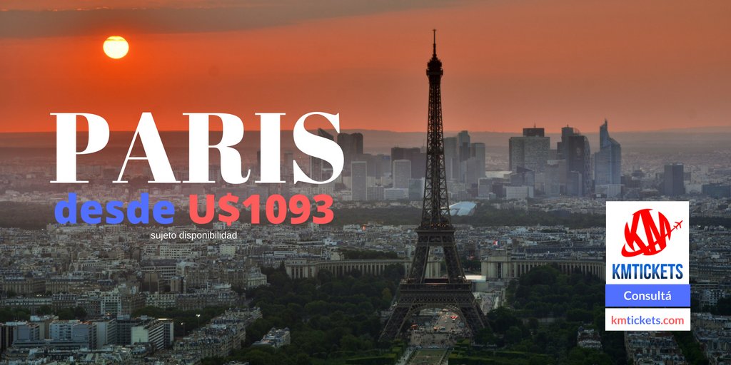 KMTicketscom's tweet photo. #Paris nunca estuvo tan cerca gracias a las ofertas de https://t.co/IgSaGdpN6i ¡Cotizá tu aéreo ya! https://t.co/DRteh6vAYb