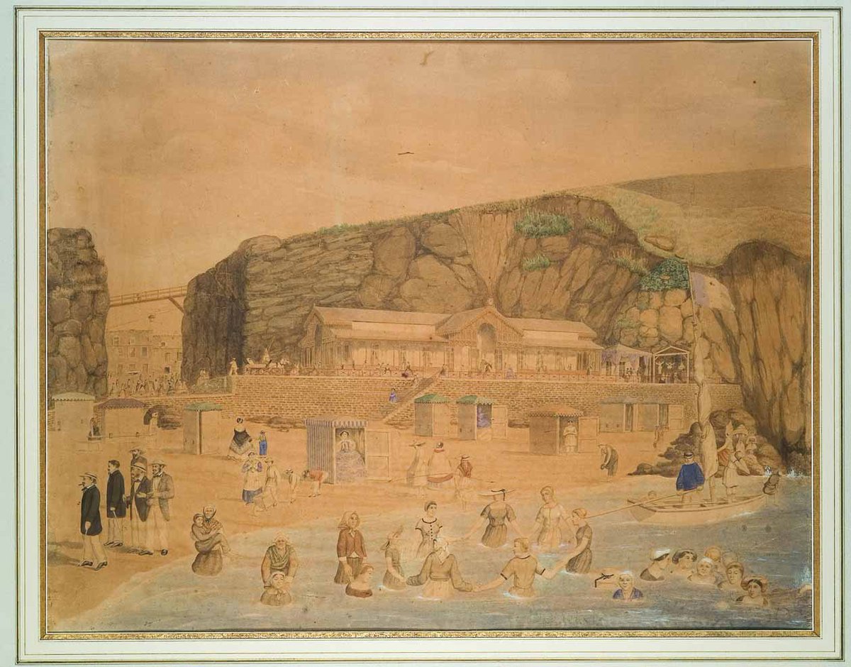 Dessin "Bains des dames à #Granville" parti hier à la <a href="/Citedelarchi/">Cité de l'archi</a> pour la future #exposition "Tous à la plage" #prets #musee