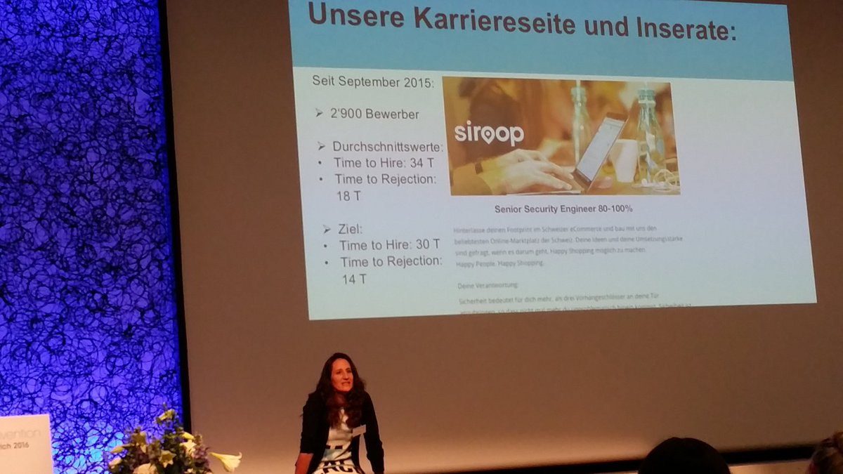 MartinGaedt's tweet photo. 2.900 Bewerber in 12 Monaten. 34 Tage time-to-hire bei @siroop_ch #rcz16 @oldekop heiteres Recruiting. Auch mit @StackOverflow und @eqipia https://t.co/RZ1rn8fKLP