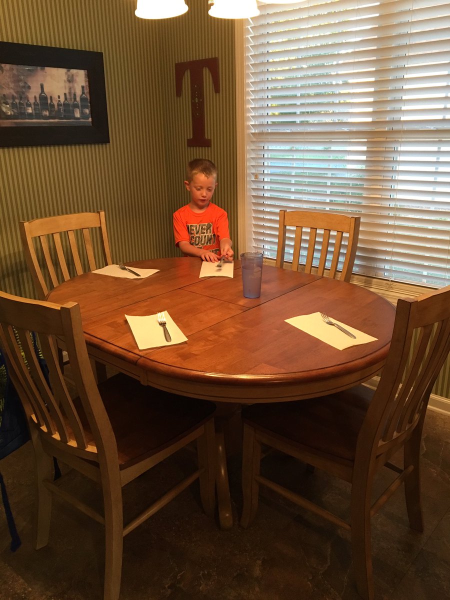 Helping set the dinner table #septemberunhomework <a href="/MsWsClassroom/">Ms. W</a>