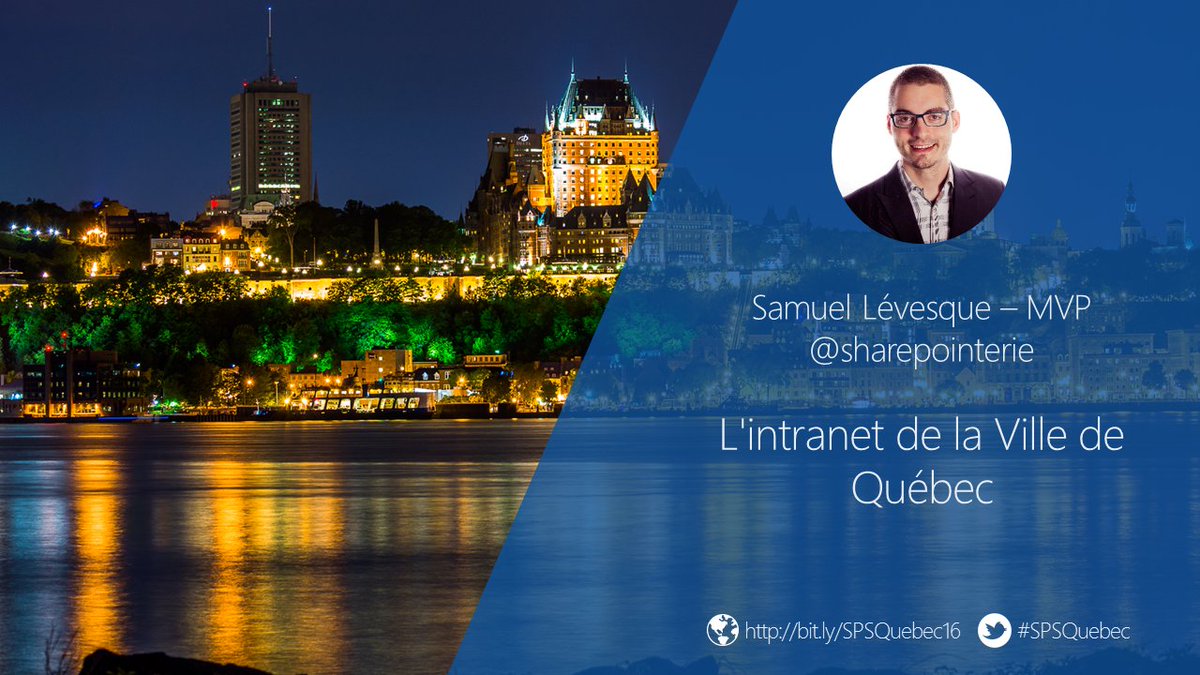 SPSQuebec's tweet photo. @shapointerie présentera "L'intranet de la Ville de Québec" au #SPSQuebec https://t.co/fM9ND8ST4Z https://t.co/4d2q0f5Iqb
