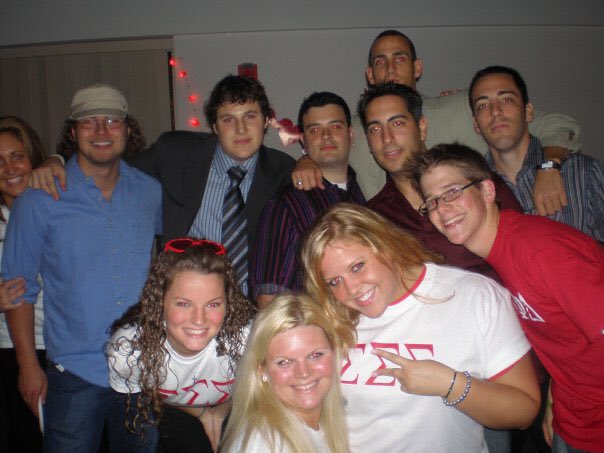 In honor of #ThrowbackThursday, here's a classic photo of members of #APD &amp; <a href="/trisigmalynnu/">Tri Sigma - Eta Eta</a> at <a href="/LynnUniversity/">Lynn University</a> V-Day party put on by #Greeks.