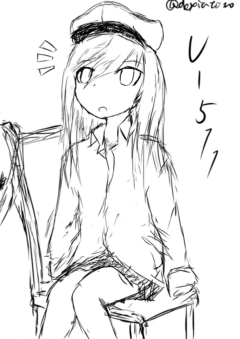 #艦これ版深夜の真剣お絵描き60分一本勝負
#艦これ版真剣お絵描き60分一本勝負_20160922
呼び出しがかかるゆーちゃん 