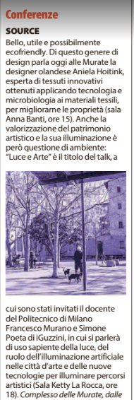 sourcesdna's tweet photo. Questa sera ore 18 #Murate #Firenze talk di chiusura #Luce e #Arte, come la luce può valorizzare il nostro #patrimonioartistico? #sourcefi16 https://t.co/lfyFEVOpZf