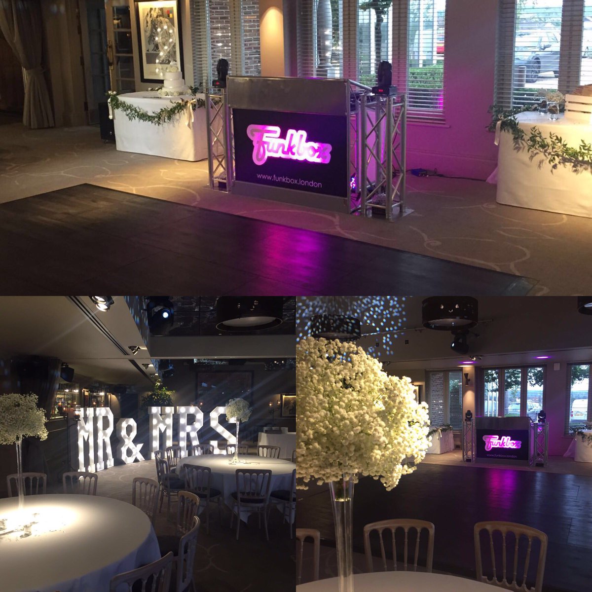 FunkboxPro's tweet photo. Tonight's lovely wedding venue 😍@lioninnboreham #essex #chelmsford #lightletters #djs 🎩👰🍾 https://t.co/xbwfucGARk