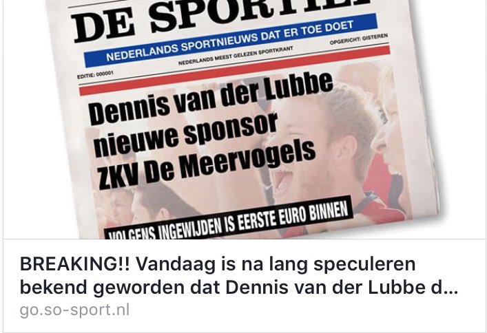 Het is zo gemakkelijk via <a href="/sosportnl/">SO! Sport - NL</a> Bedankt Dennis! #iedereenkansponsorzijn
