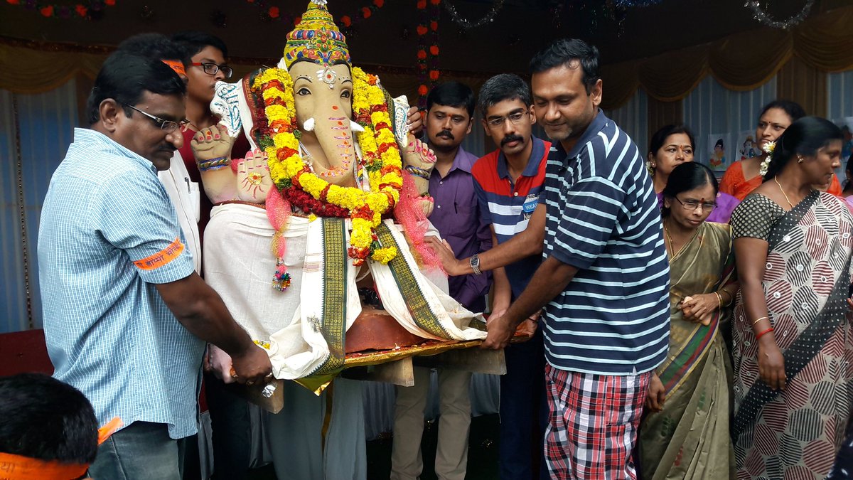 DebKRath's tweet photo. Ganpati Bappa Morya... !! Eco-friendly idol immersion at @GautamiEnclave . #SwachhBharat https://t.co/zki5BtvRWI
