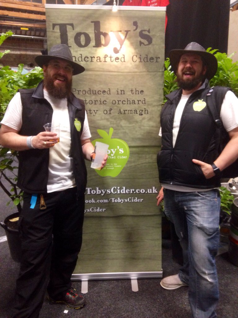 How can these two buckos not be twins? Double trouble at <a href="/TobysCider/">Toby's Cider</a>. Swing by @IrishBeerFest and try amazing cider!