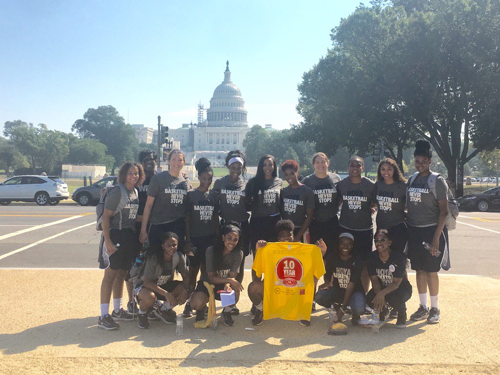 GeorgetownWBB's tweet photo. And that's a wrap! Thank you @SOSWalkDC for having us! #SOSWalkDC #WeAreGeorgetown https://t.co/PCICSDtloZ