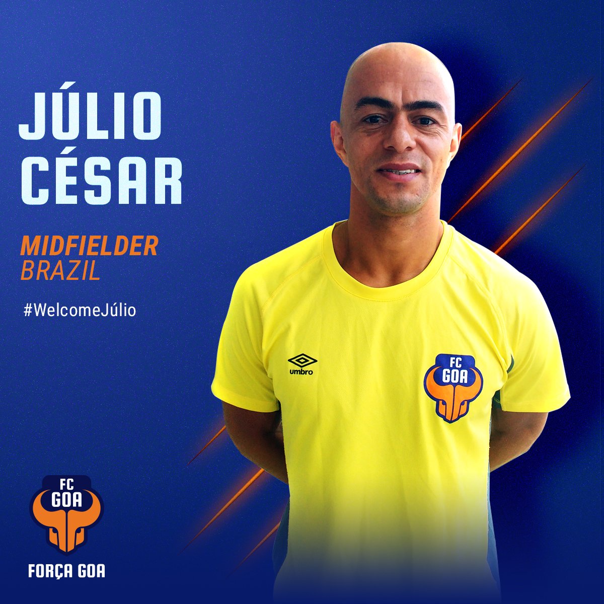FCGoaOfficial's tweet photo. We're sure to witness some amazing freekicks this season! #Gaurs lets welcome Brazilian Midfielder, Júlio César! https://t.co/ibOtJ0Id8j