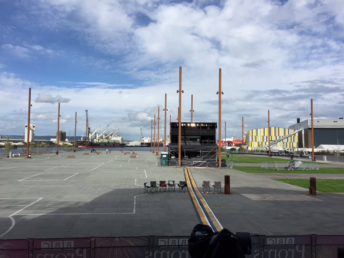 rricecutter's tweet photo. The view from the Stage #Proms16 @CodettaDerry #Titanic #Slipway https://t.co/nkbGPEdcE5