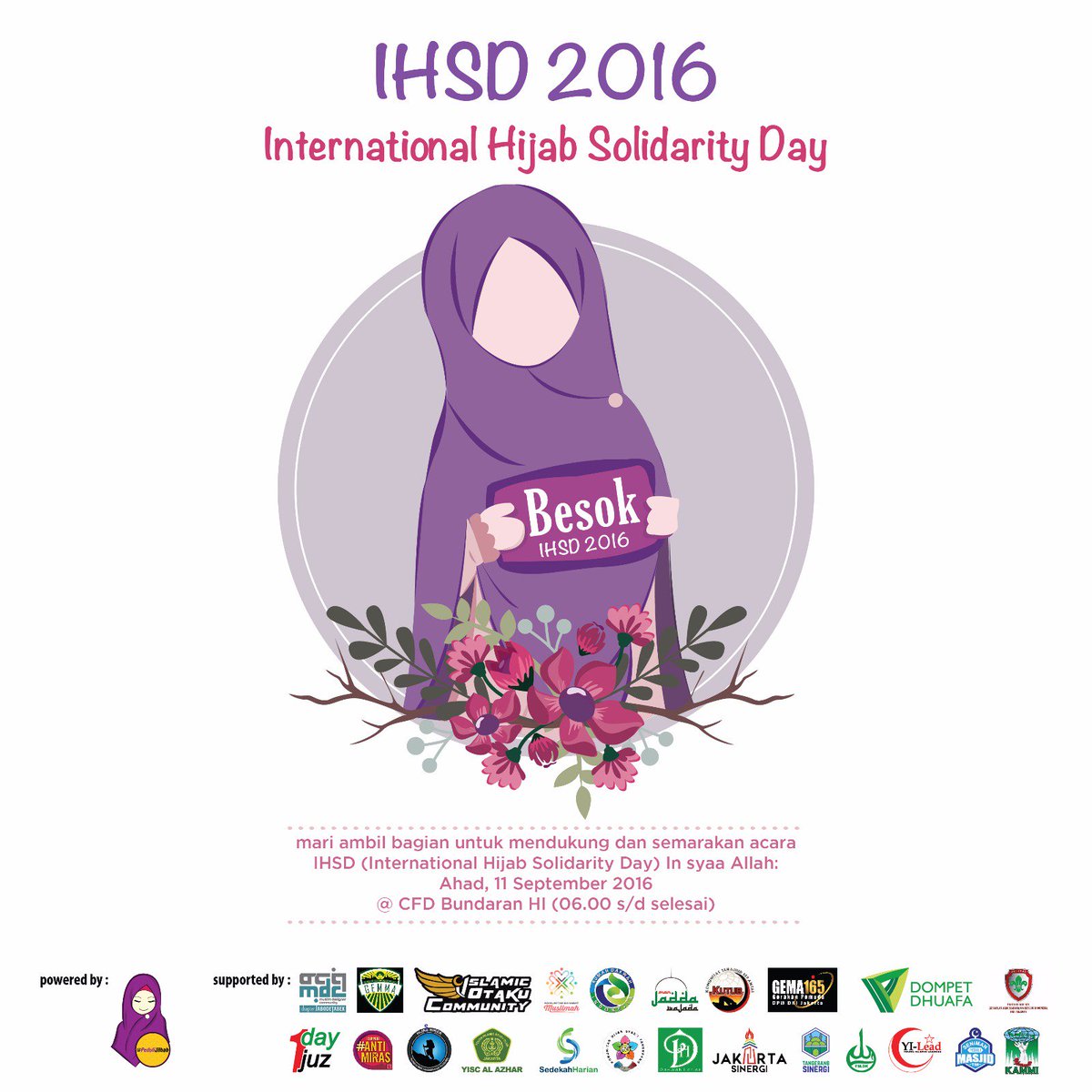 supiissupi's tweet photo. [BESOK] Mari sukseskan IHSD 2016 :)
@pedulijilbab https://t.co/s5kH53R8Ml