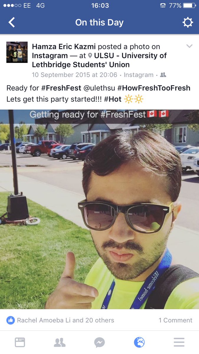 HamzaEric's tweet photo. 1 year today I was partying hard w/@ULethSU @ #FreshFest15 &amp; today is #FreshFest16 - GO #uLeth! #HowFreshTooFresh 🇨🇦 https://t.co/MmHBIyCJcq