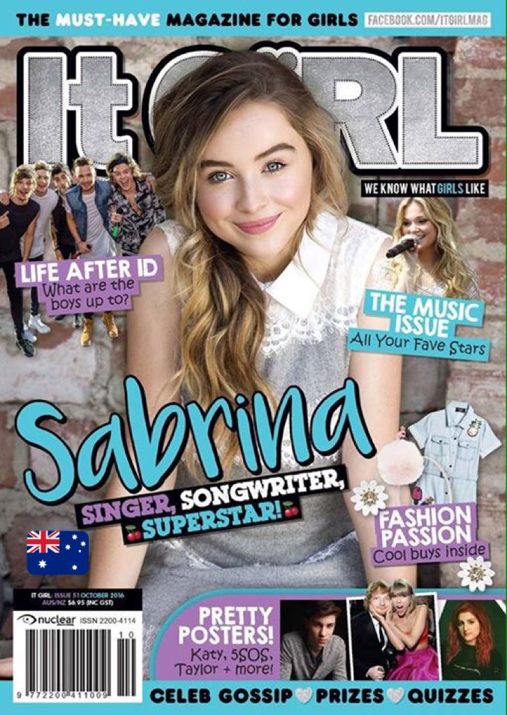 Disney Aus Sabrina Carpenter On The Cover Of This Months It Girl Magazine In Australia Stores Now Out In Nz September 26th