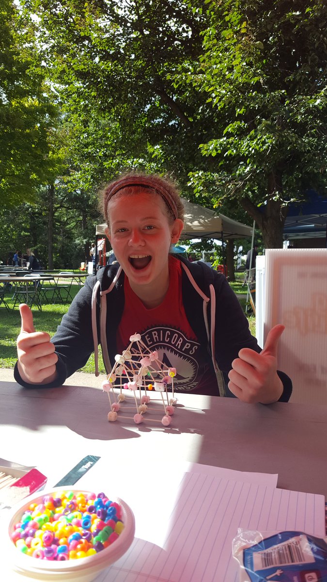 WDFreshStart's tweet image. Come to United Way's Community Block Party in Irvine Park! We're building these neat lil houses. # fun # Americorps