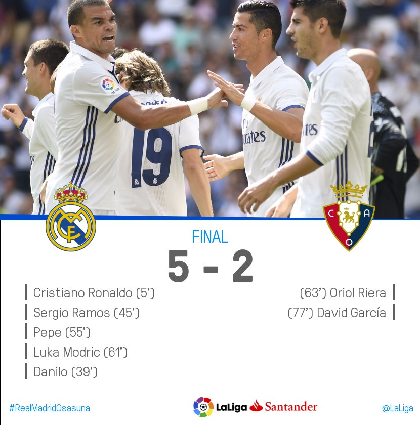 欧州サッカー リーガ・エスパニョーラ2016-17 第3節結果 ③