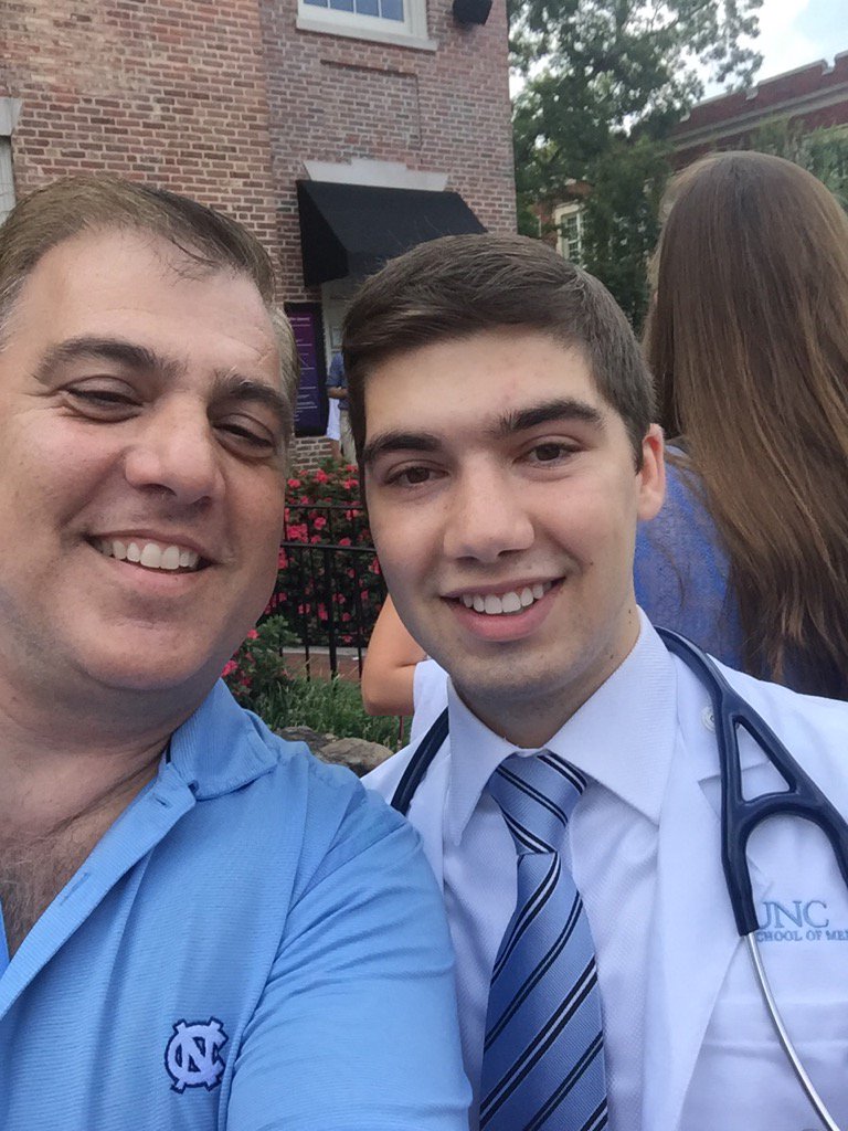 pistiolis's tweet photo. Sammy today received his white coat #uncmed #proudad https://t.co/YRPxcgj1jR