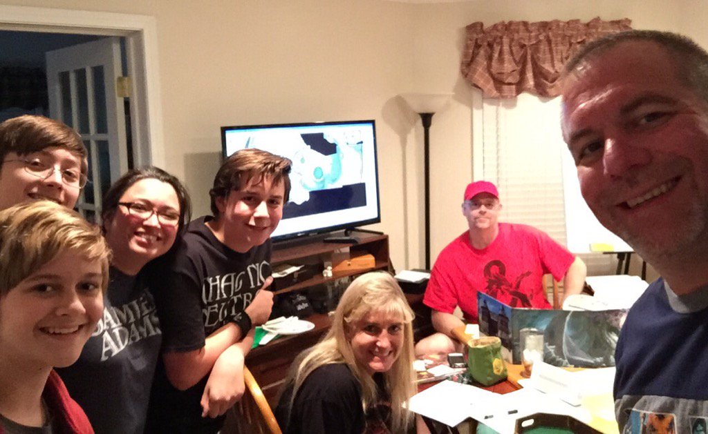 ProgRockPoole's tweet photo. Finished DMing Hoard of the Dragon Queen last night for this great group with @SeanGPoole #dnd https://t.co/ADmMLmbilB