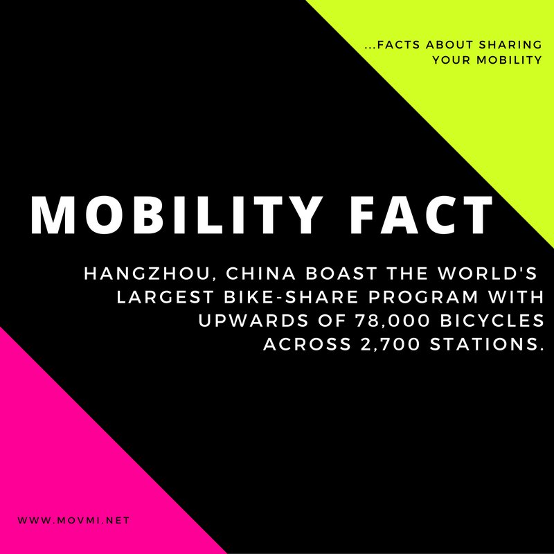 shared_mobility's tweet photo. The world's largest #bikeshare program? Hangzhou, China! #mobility101 #transportation https://t.co/qsXQPqG67k