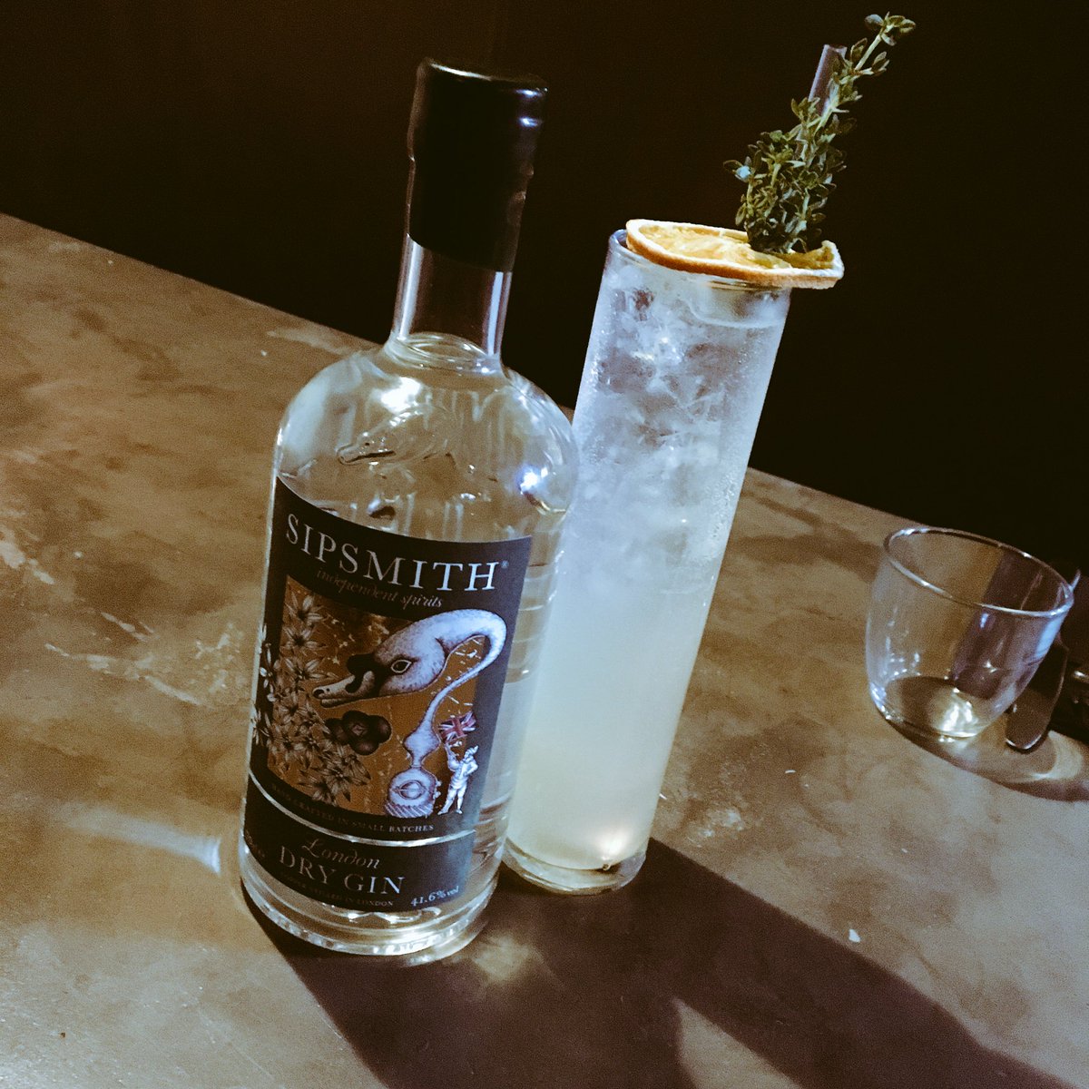 GinJourney's tweet photo. Big serve @TariffDale. @sipsmith Lemon and Thyme Collins. Wallop 🍸 https://t.co/7nB6f6zJtP