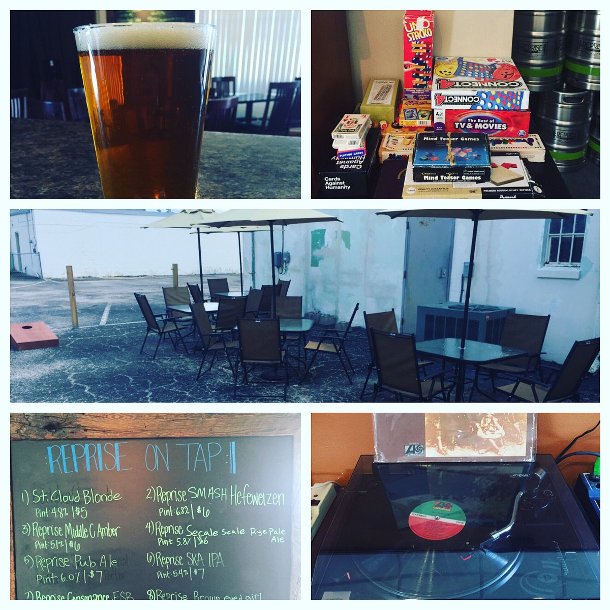 RepriseBrewing's tweet photo. Happy Saturday ! Cold locally brewed craft beer, board games, pet-friendly beer garden and vinyl spinning all day. https://t.co/3Eo8t5CAzz