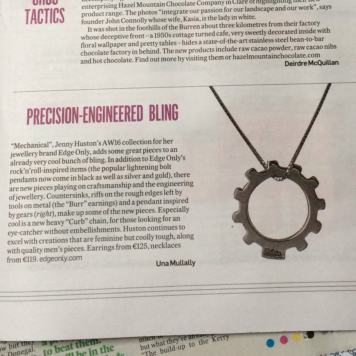 edgeonly's tweet photo. Today's @IrishTimes featuring our new Gear Necklace #mechanicalcollection #edgeonly https://t.co/5Lg1ZPHRtV