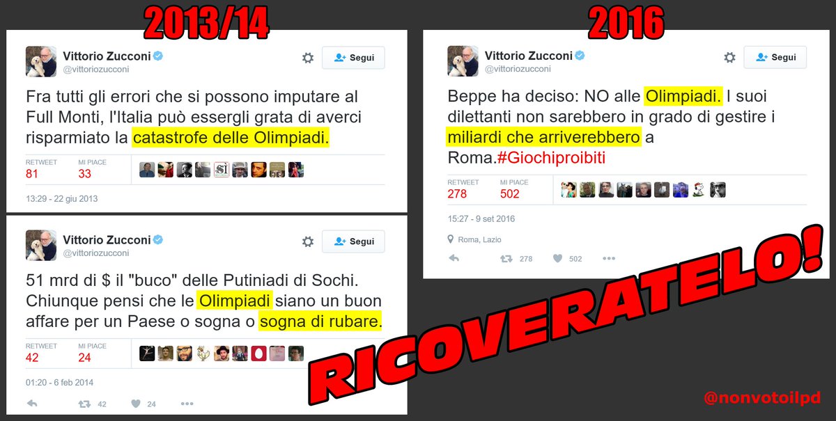 nonvotoilpd's tweet photo. Ricoveratelo!
@vittoriozucconi #Zucconi #Olimpiadi #OlimpiadiaRoma #Raggi #Roma https://t.co/EW1zXH6cy8