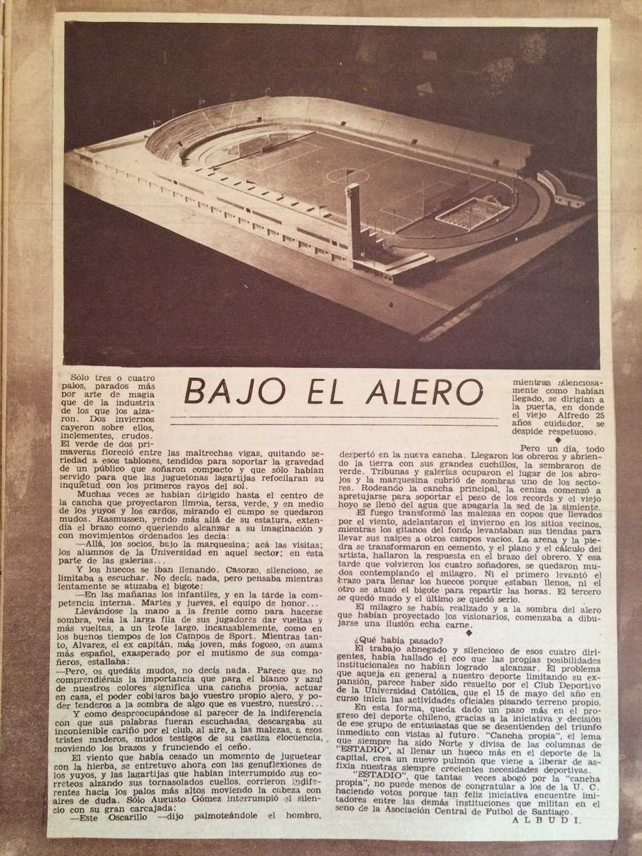 RoboIronLeo's tweet photo. El sueño de un estadio propio y para todo el deporte Chileno. Independencia para la UC! Escrito Alberto Buccicardi https://t.co/yljm45NRSA