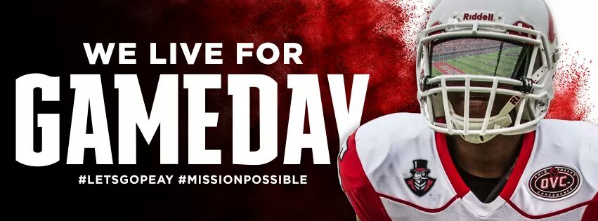 letsgopeay's tweet photo. Get your red on! Be loud &amp; be proud! It is gameday! #LetsGoPeay #MissionPossible https://t.co/tjSf6MekR6