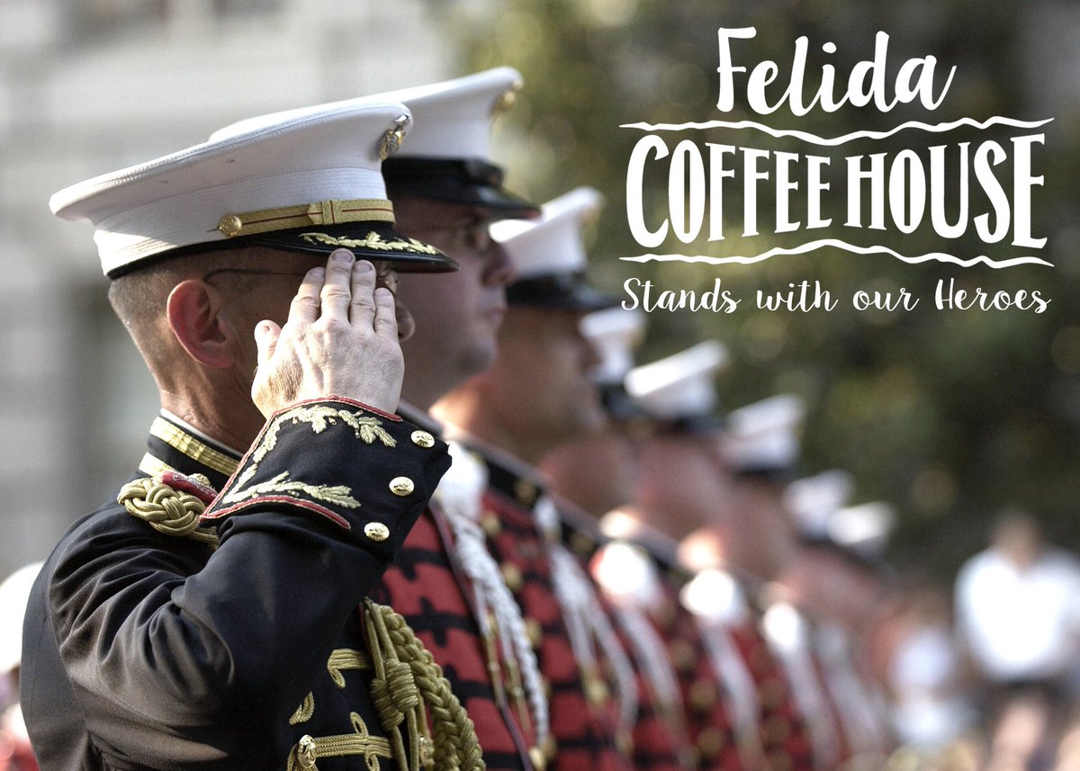 FelidaCoffee's tweet photo. To commemorate our 9/11 heroes - active military, veterans and emergency responders will receive 25% off any drink https://t.co/y3DCVNY2VN