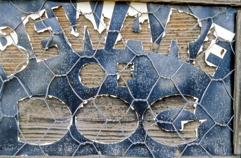 AuthorBCostales's tweet photo. A "Beware Of Dog" sign found in the Mojave desert of California #RuschaWithWords https://t.co/mNujaSLdoI