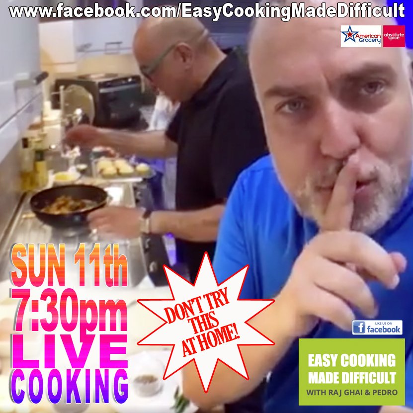 #LIVE #Cooking 2moro 7:30pm Delicious new recipes. <a href="/rajghai/">Raj Ghai</a> <a href="/FNIKMAN/">Pedro Carvalho FNIK PR</a> #RT