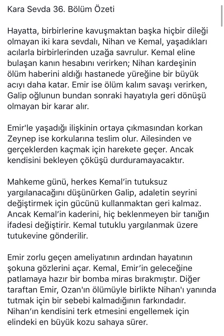 teamkarasevda's tweet photo. #KaraSevda 36. Bölüm Özeti https://t.co/BCXZPztD7R