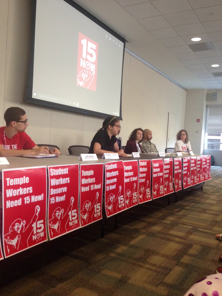 Adjunct Jennie Shanker, "Professors in the same position as <a href="/TempleUniv/">Temple University</a> security on campus. Solidarity!" #15atTemple
