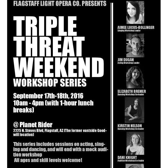 FlagstaffLightO's tweet photo. Triple Threat Audition Workshop. Scholarships available. Email FlocShowsDani@gmail.com to sign up. Space is limited! https://t.co/CgljYU5tk3
